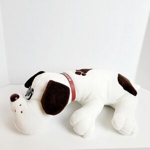18" Vintage 1985 Pound Puppy - White w/ Brown Spots (Collar Included)